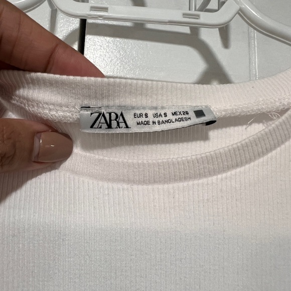 Zara White Ribbed Top - Picture 3 of 3
